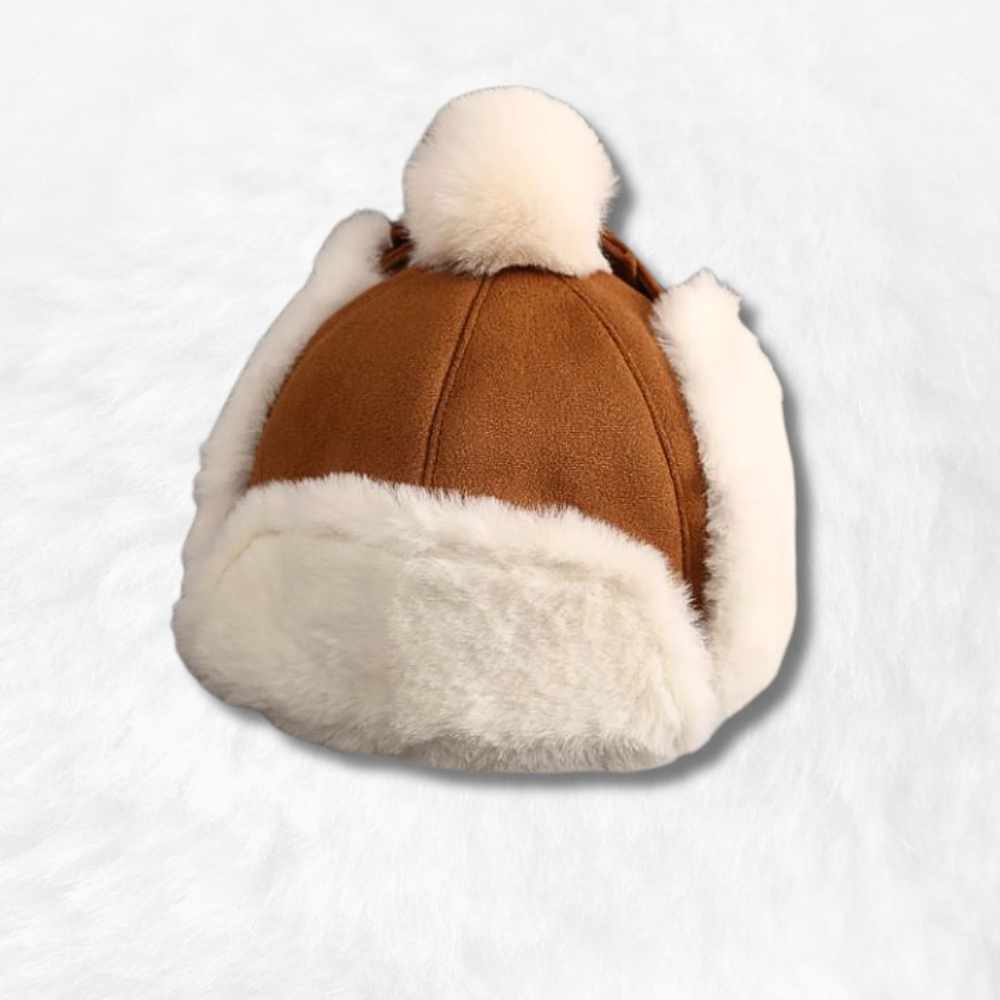 Chapka avec Pompon camel en toque
