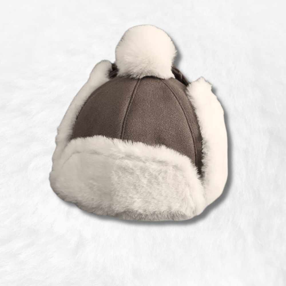Chapka avec Pompon Gris en toque