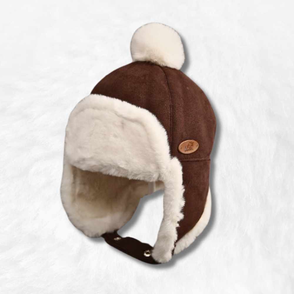 Chapka avec Pompon Marron