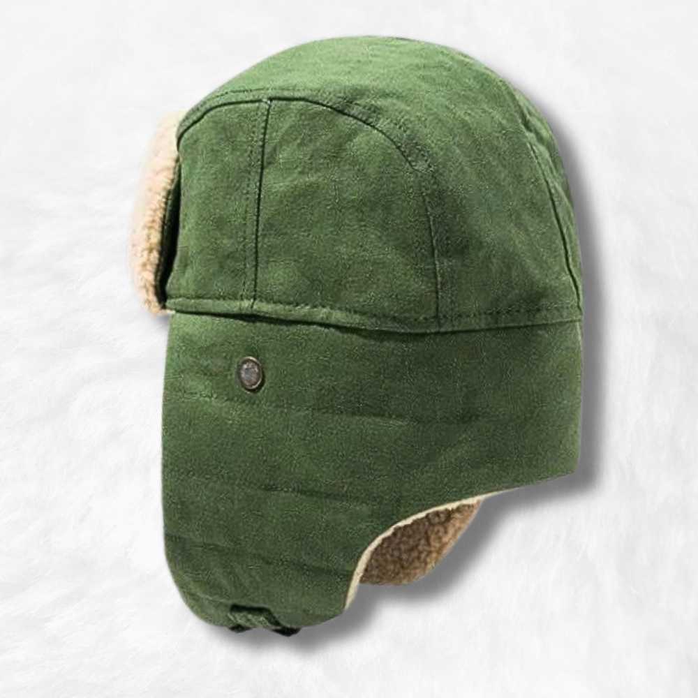 Chapka Trappeur Verte de côté
