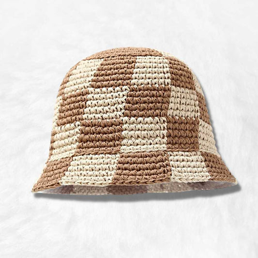 Chapeau Bob Tricoté Main Crochet - Festival, Vacances, Été Et Hiver