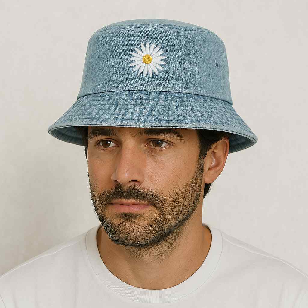Un homme porte le Bob Fleuri