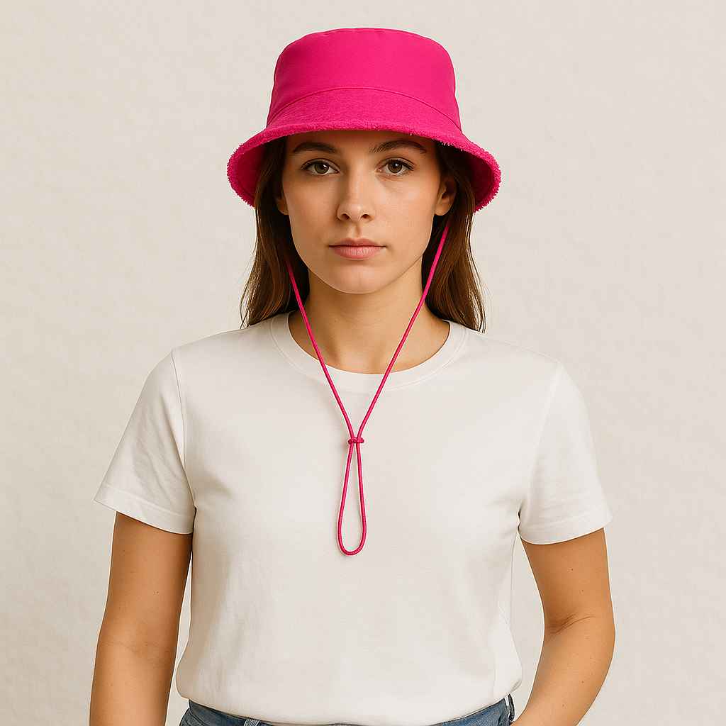 Une femme porte le Bob Femme Été Fushia