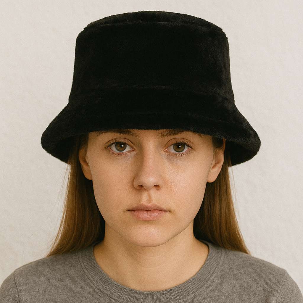 Une femme porte le Bob Fourrure Noir