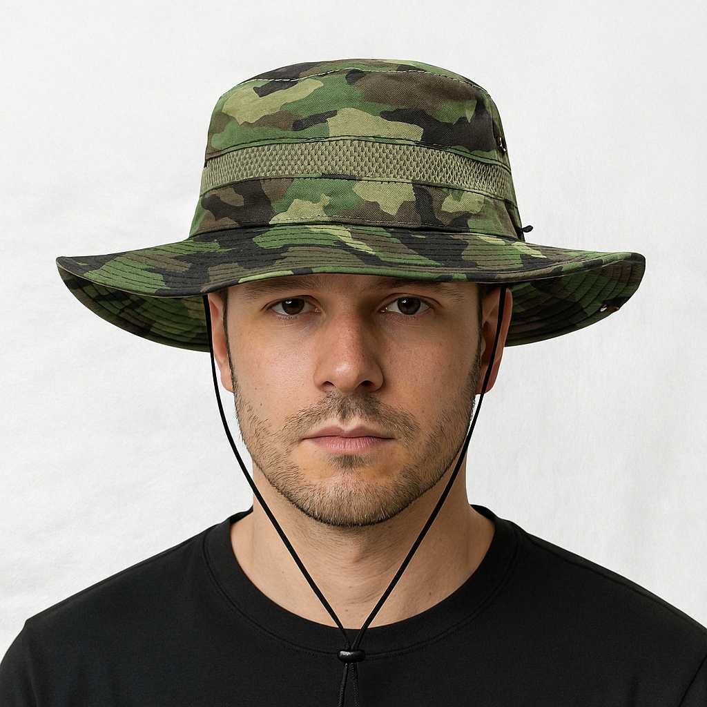 Un homme porte le Bob Militaire Homme