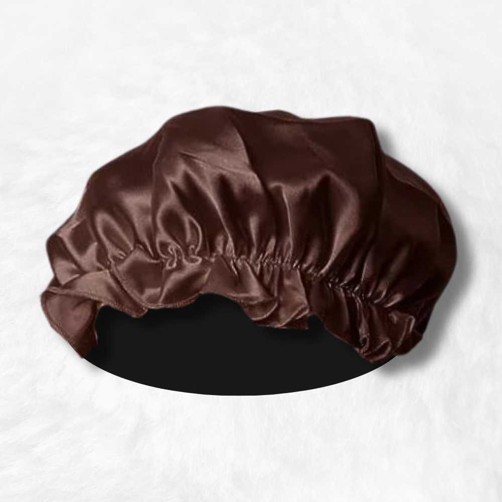 Bonnet en Soie Marron Charlotte.