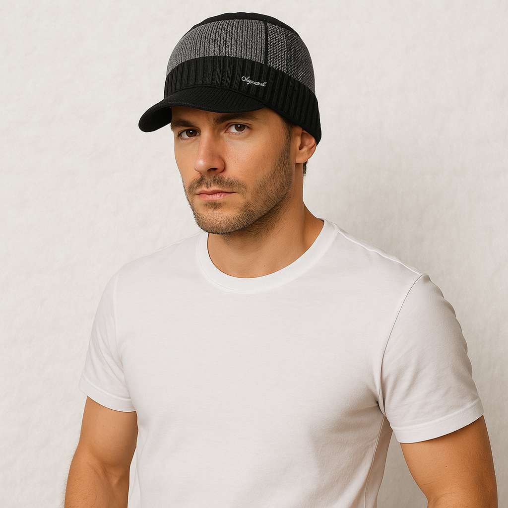 Un homme porte le Bonnet Casquette de Sport noir