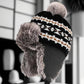 Bonnet Péruvien Noir à Fourrure 