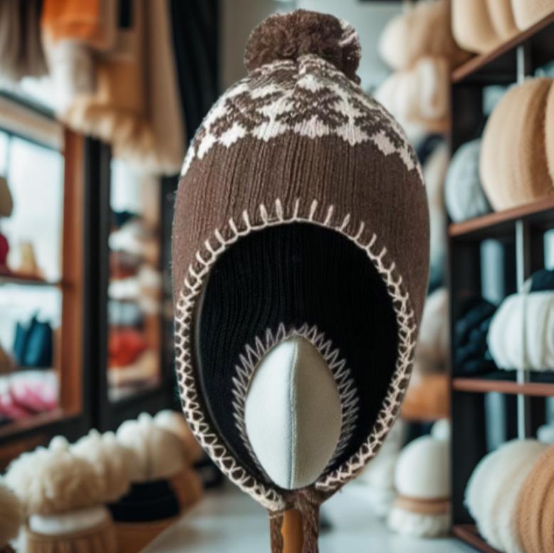 Bonnet Péruvien à Pompon Marron 