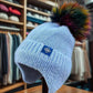 Bonnet à Pompon en Laine Bleue 