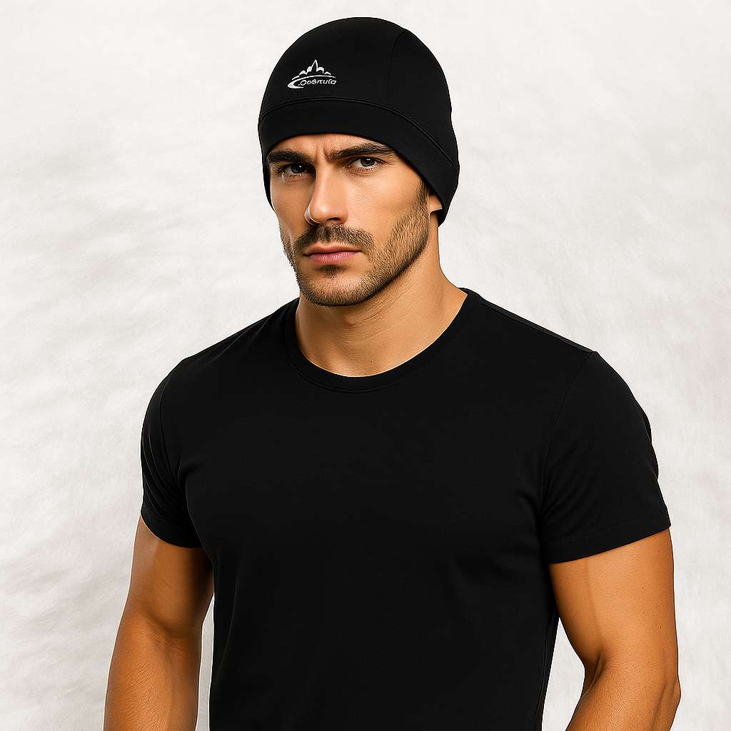 Un homme porte le Bonnet Sport Noir