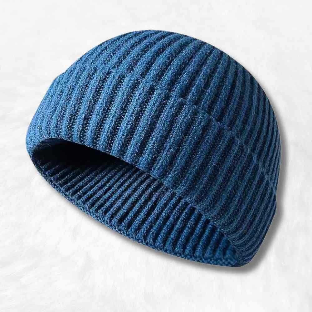 Bonnet Court Tricot bleu
