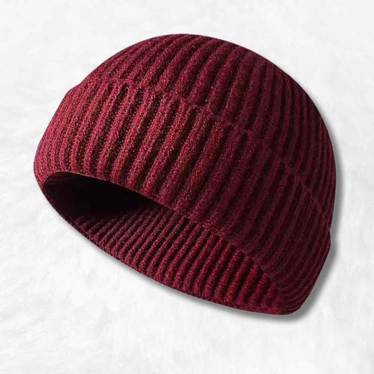 Bonnet Court Tricot bordeaux