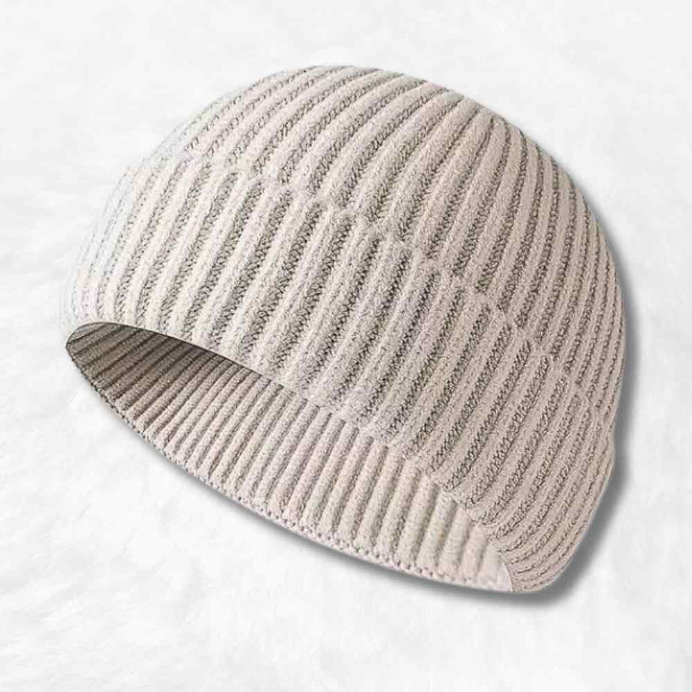 Bonnet Béret Vintage Fille Années 80 - Tricot Fleur Crème Et Rose - Hiver - Marque HaT