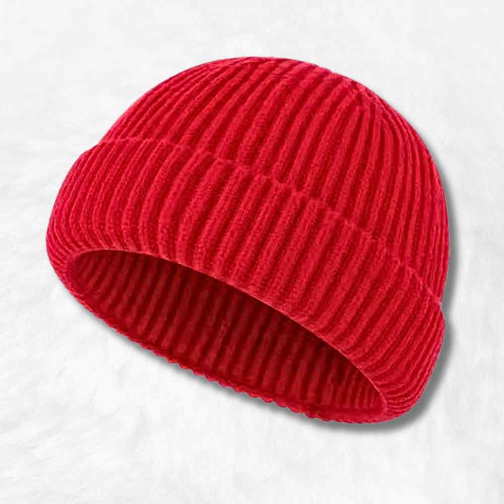Bonnet Court Tricot rouge