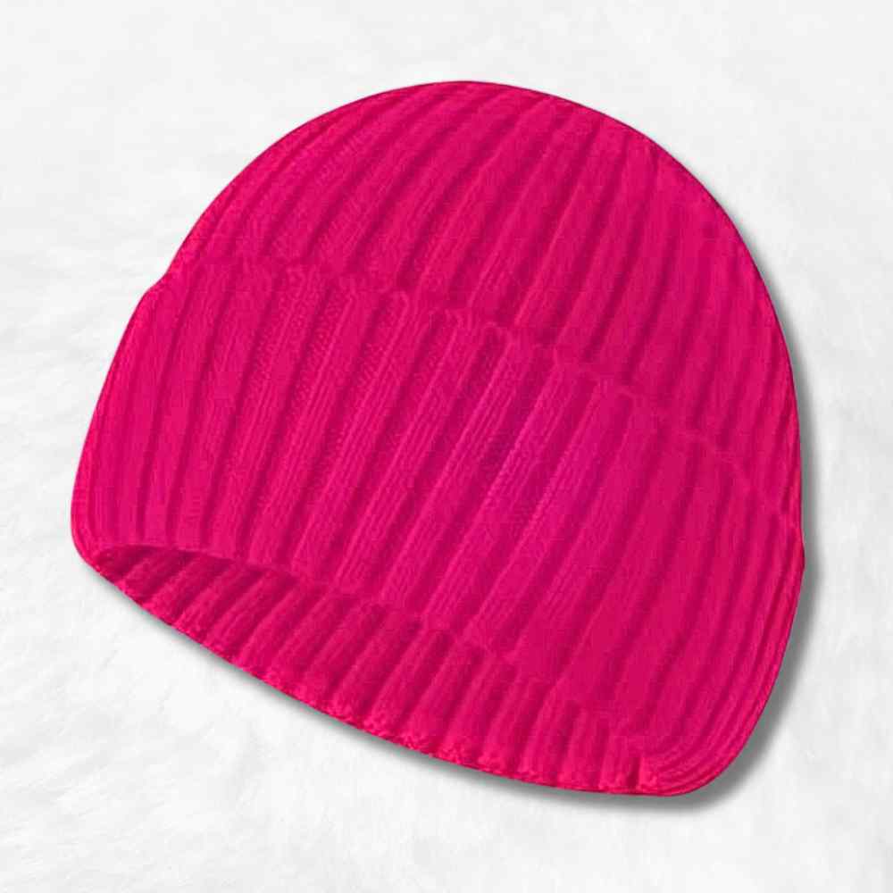 Bonnet Tricot rose fluo