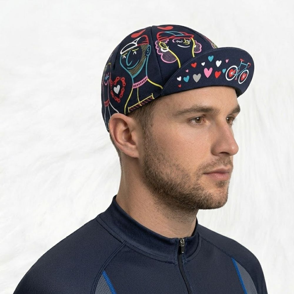 Casquette Cycliste le Bon Temps porter par un homme