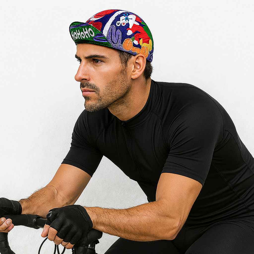 Un homme porte la Casquette Cyclisme Noël