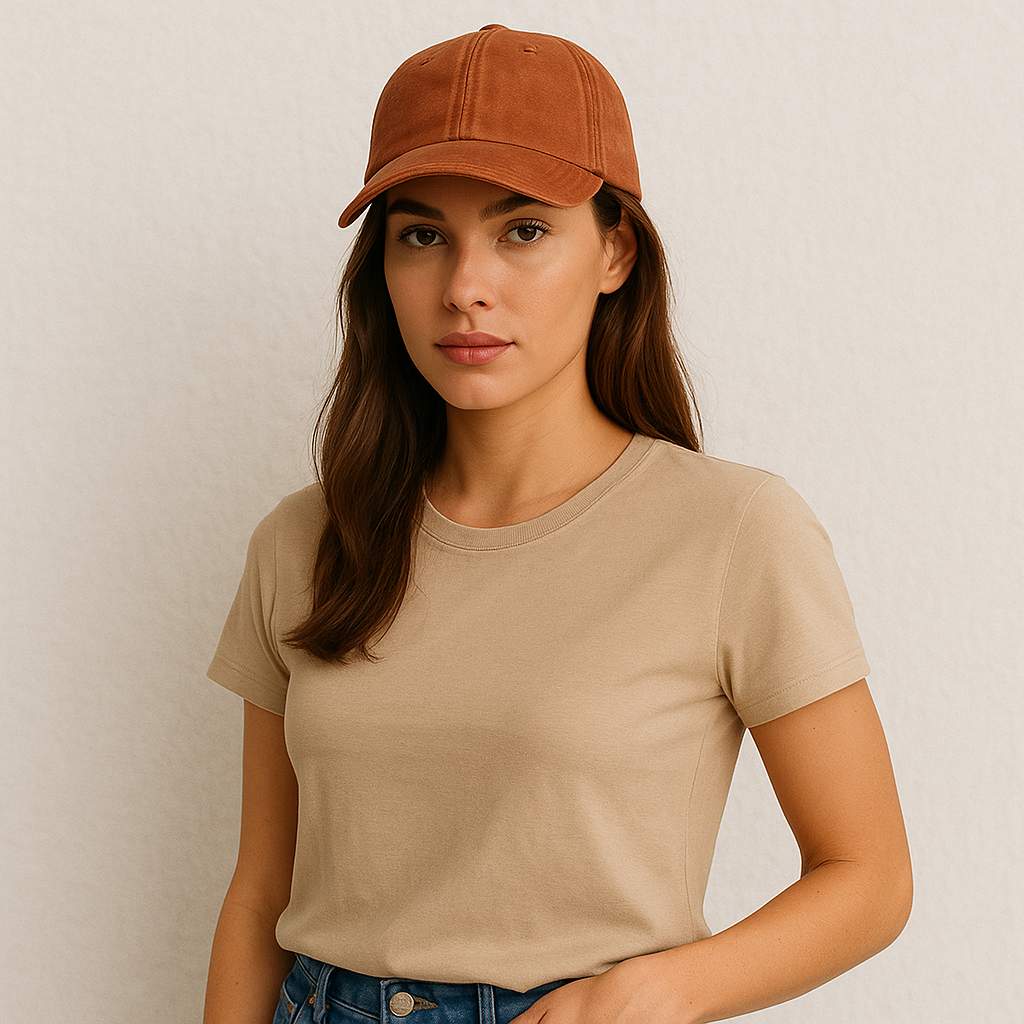 Une femme porte la Casquette Femme Été Camel