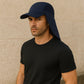 Un homme porte le Casquette Longue Visière Anti uv bleu