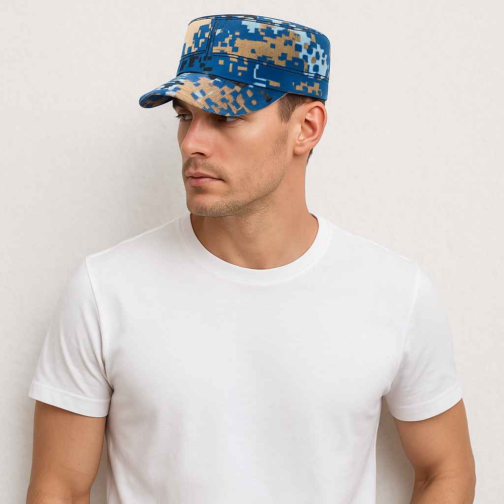 Un homme porte la Casquette Militaire Homme Moderne