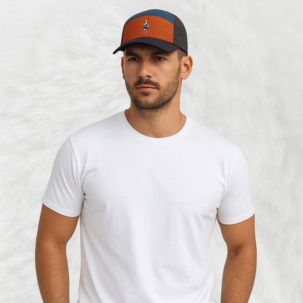 uN HOMME PORTE LA Casquette Minimaliste Orange