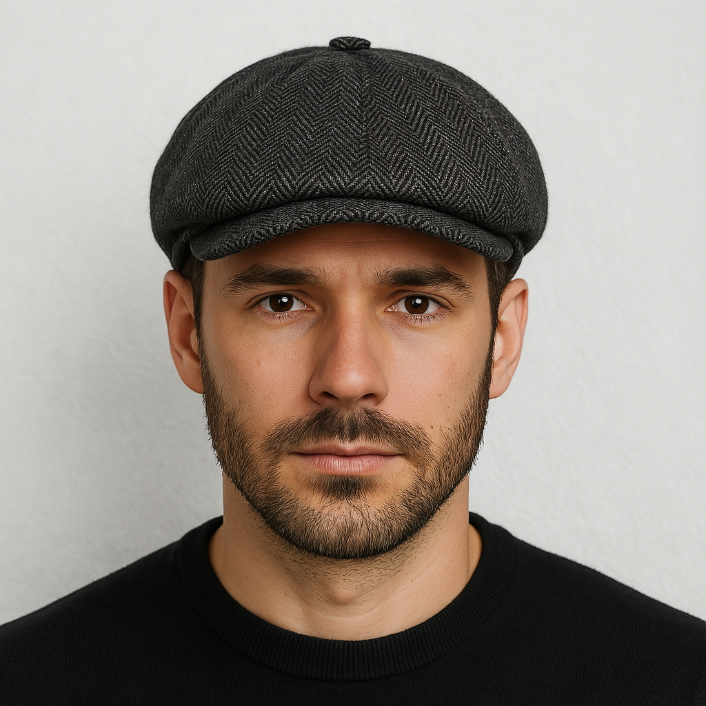 Un homme porte la Casquette Peaky Blinders .