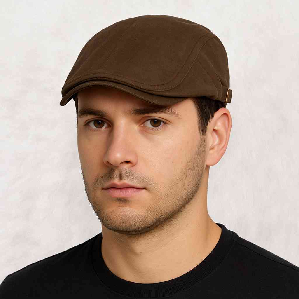 Un homme porte le Casquette Plate Ajustable Café