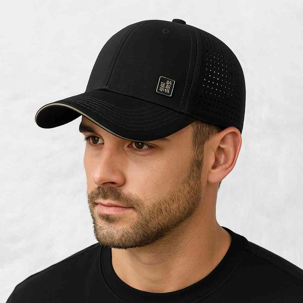 Un homme porte la Casquette Trucker Grande Taille homme noir