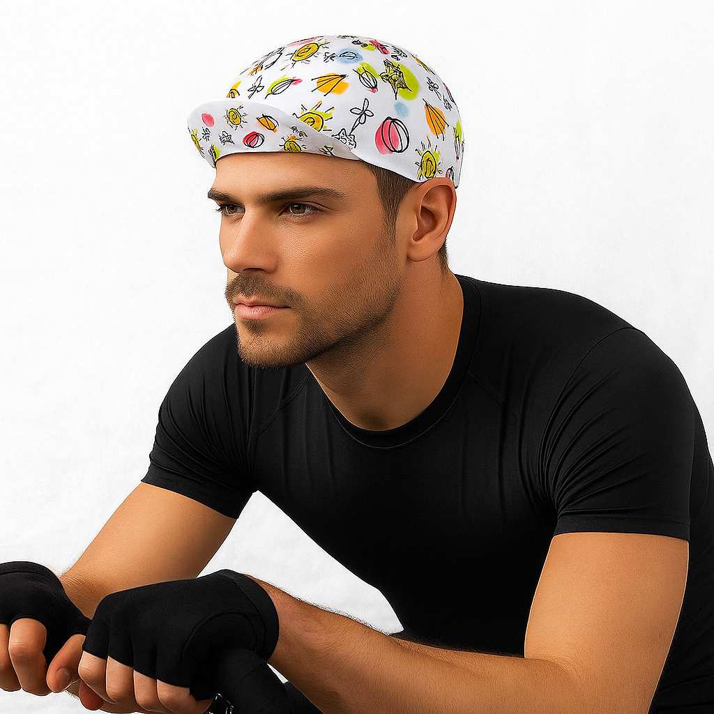 Un homme porte la Casquette Vélo Enfance