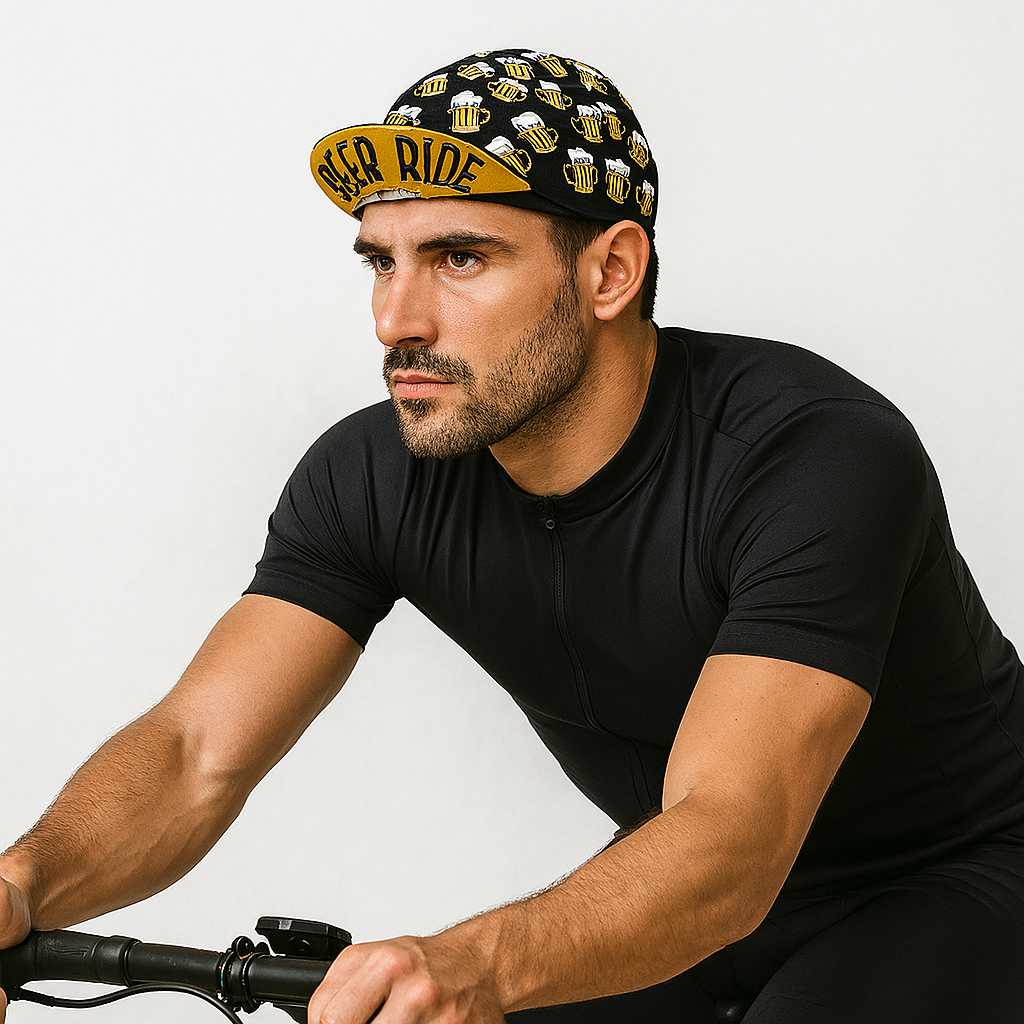 Un homme porte la Casquette Vélo Fun noir