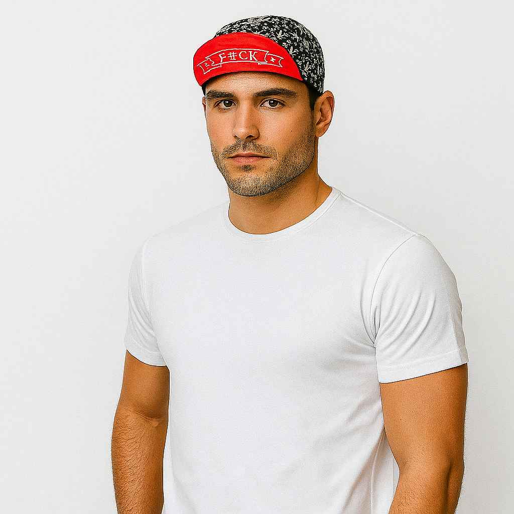 Un homme porte la Casquette Vélo L'Audacieux