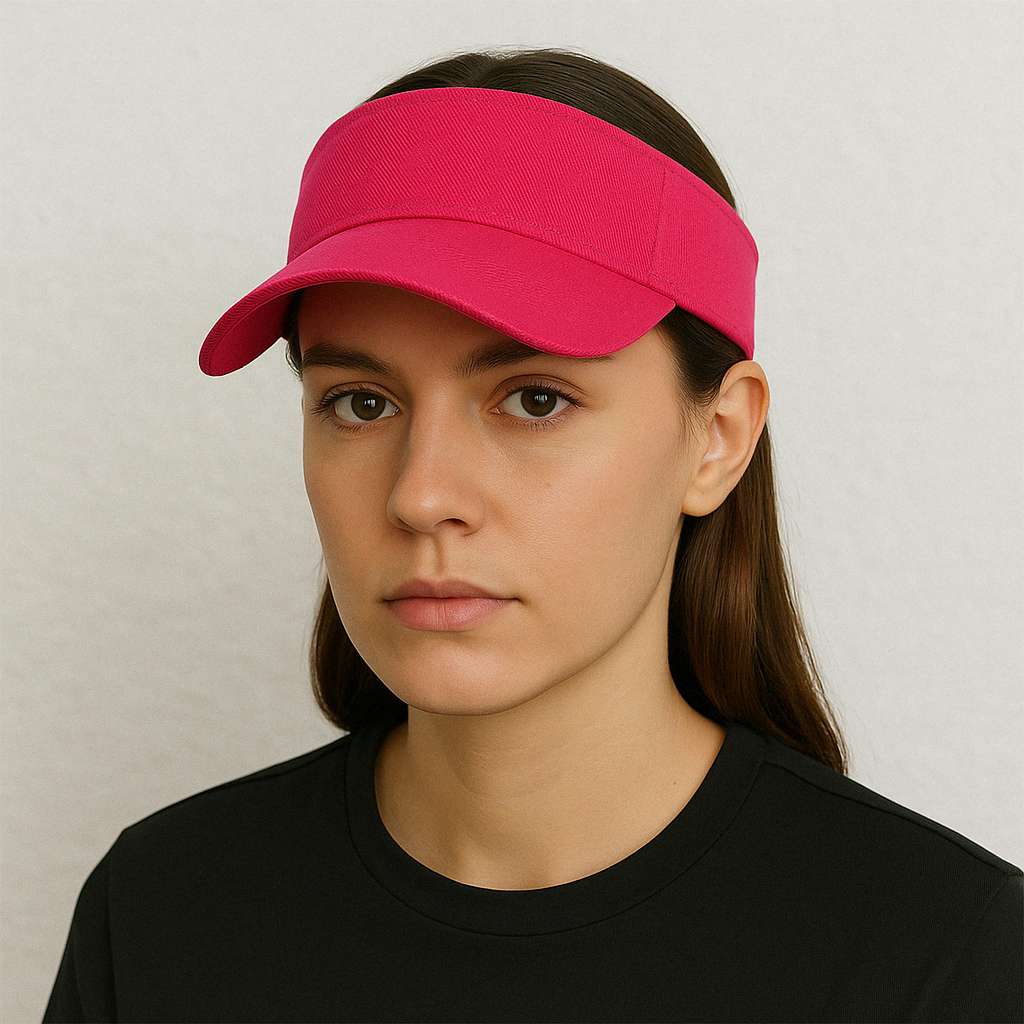 Une femme porte la Casquette Visière Rose
