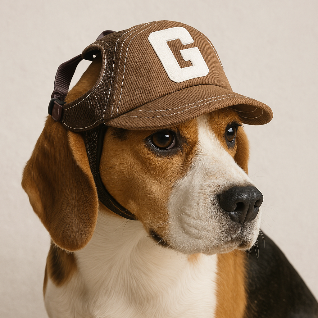 Un chien porte la Casquette pour Chien .