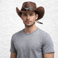 Un homme porte Chapeau Cowboy Homme cuir​ marron