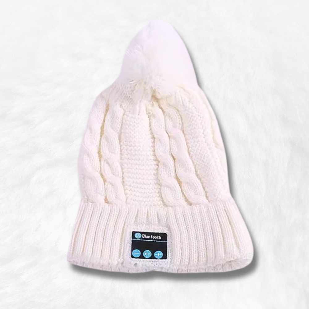 Bonnet Bluetooth Pompon blanc