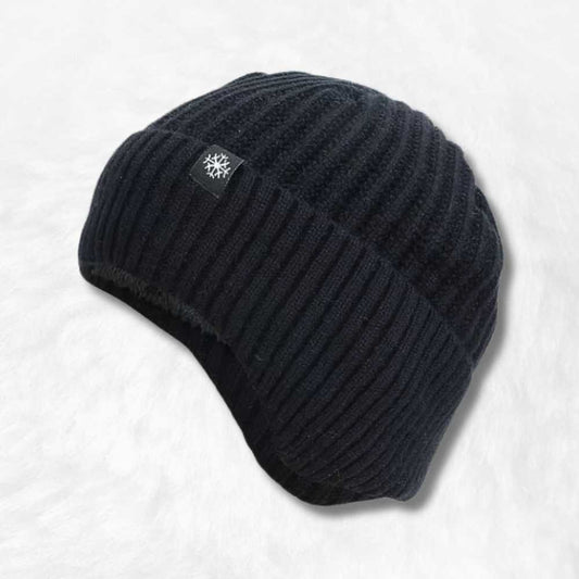 Bonnet Cache Oreille Hiver Noir