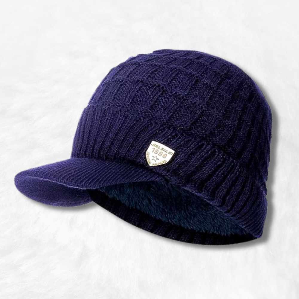 Bonnet Casquette Doublé Polaire Bleu 