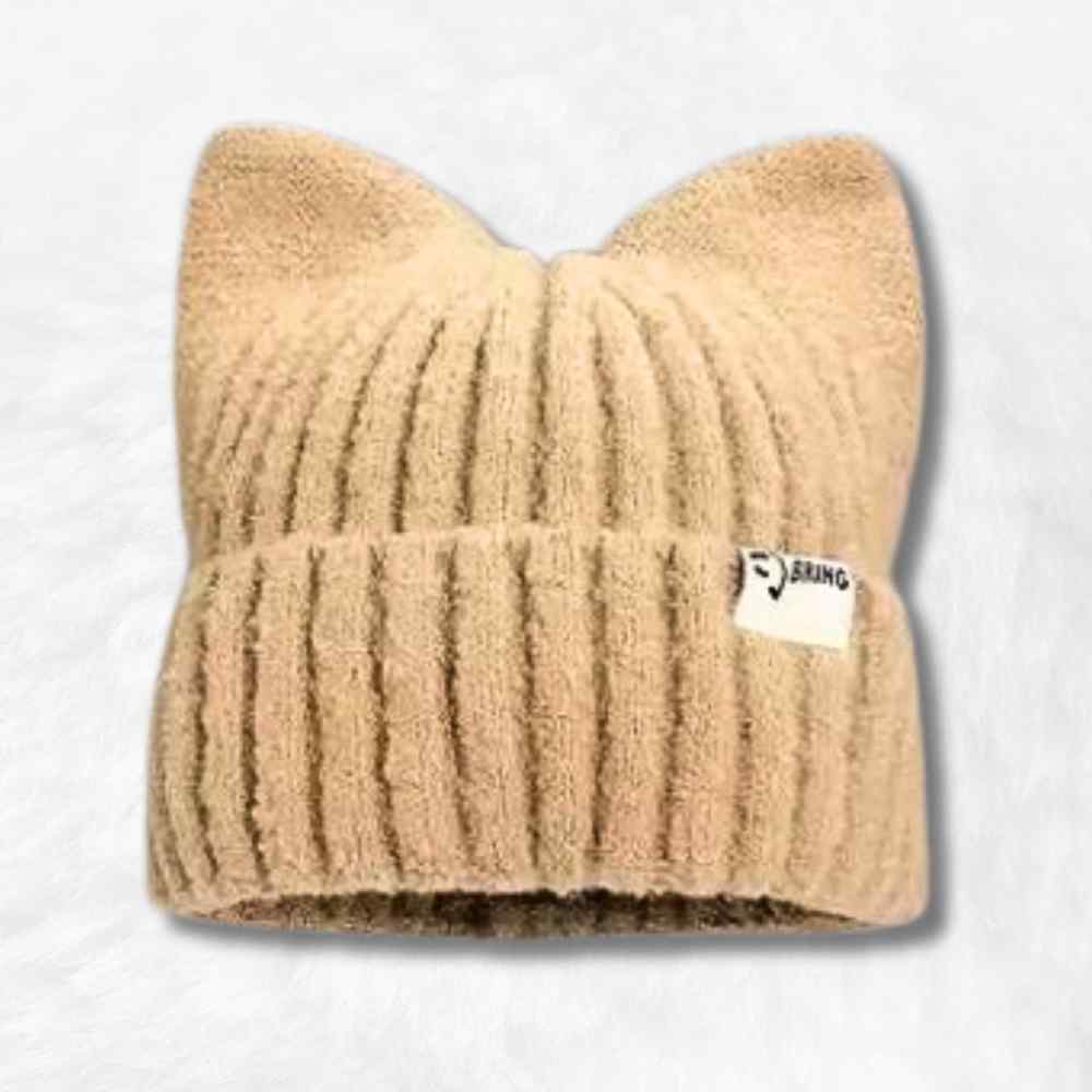 Bonnet à Oreilles de Chat​ beige