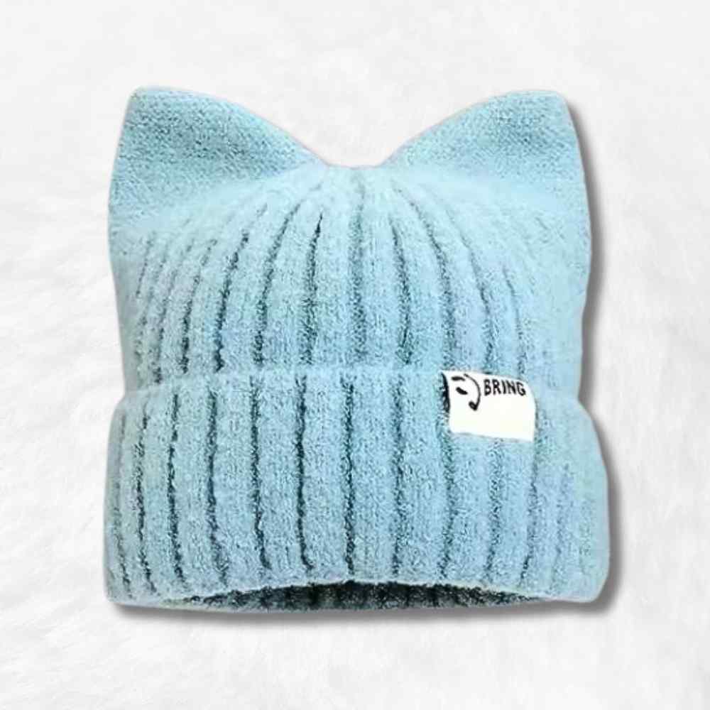 Bonnet à Oreilles de Chat​ bleu