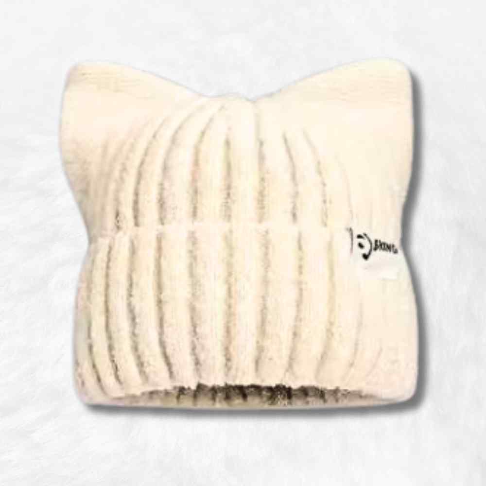 Bonnet à Oreilles de Chat​ crème