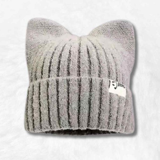 Bonnet à Oreilles de Chat​ gris