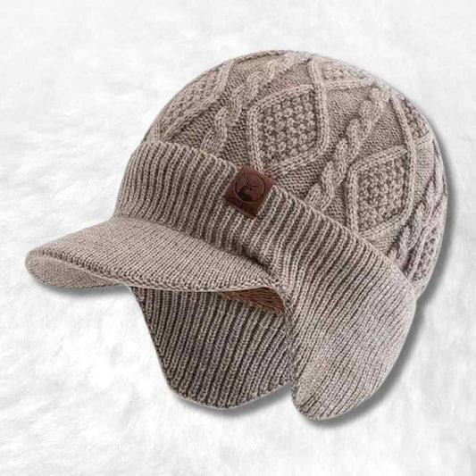 Bonnet Casquette au Crochet Beige