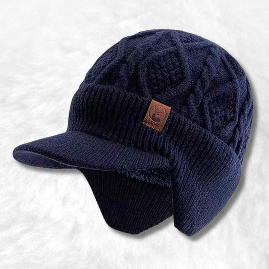 Bonnet Casquette au Crochet bleu