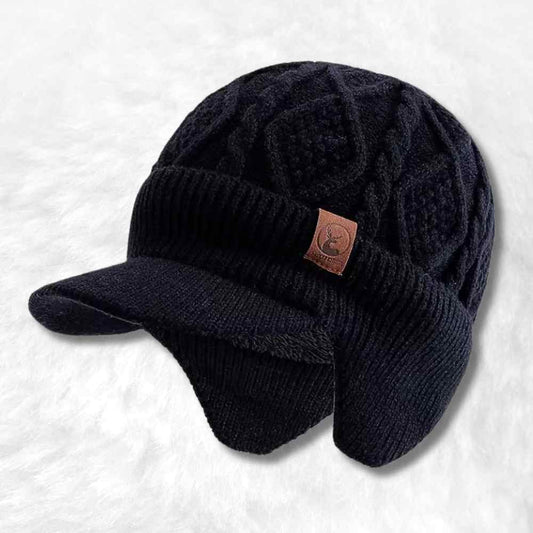Bonnet Casquette au Crochet noir​