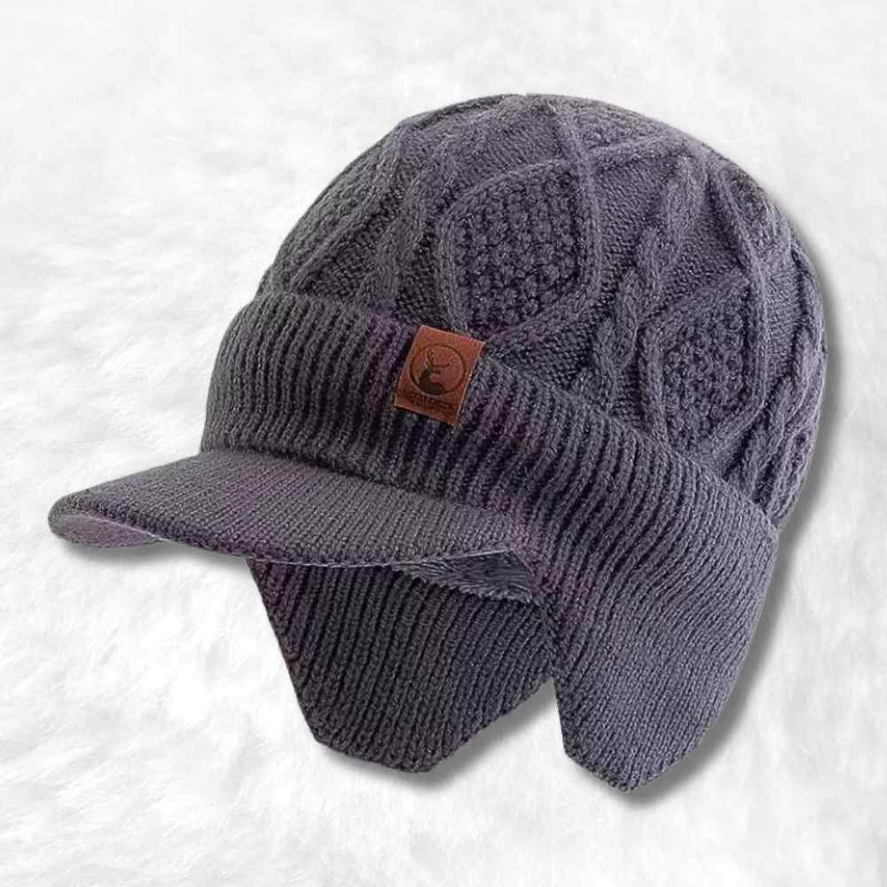 Bonnet Casquette homme au Crochet gris