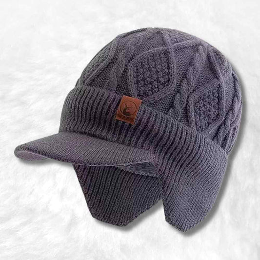 Bonnet Casquette homme au Crochet gris