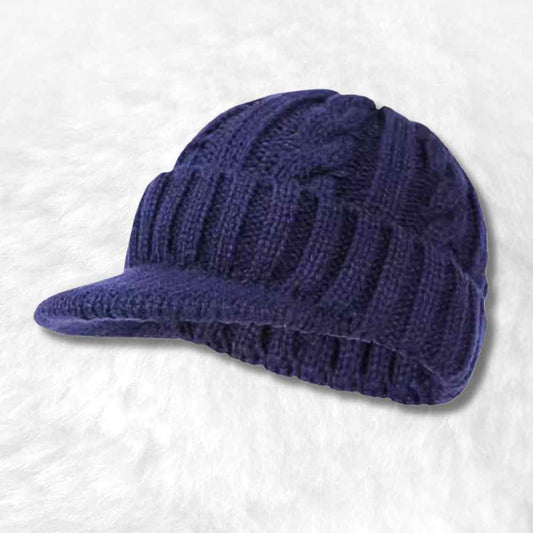 Bonnet Casquette Tricot bleu