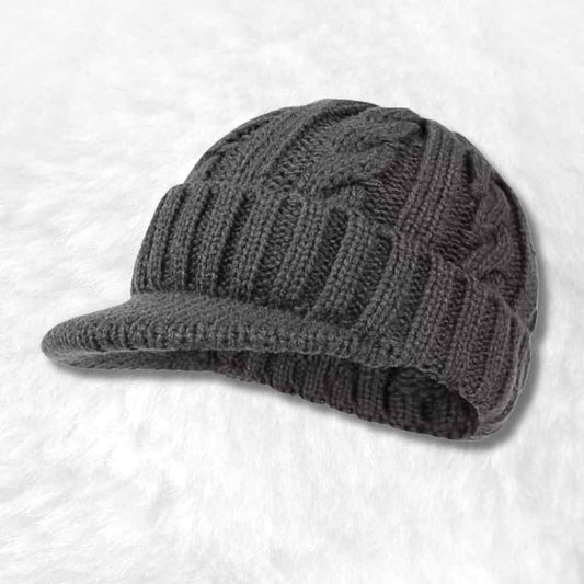 Bonnet Casquette Tricot gris