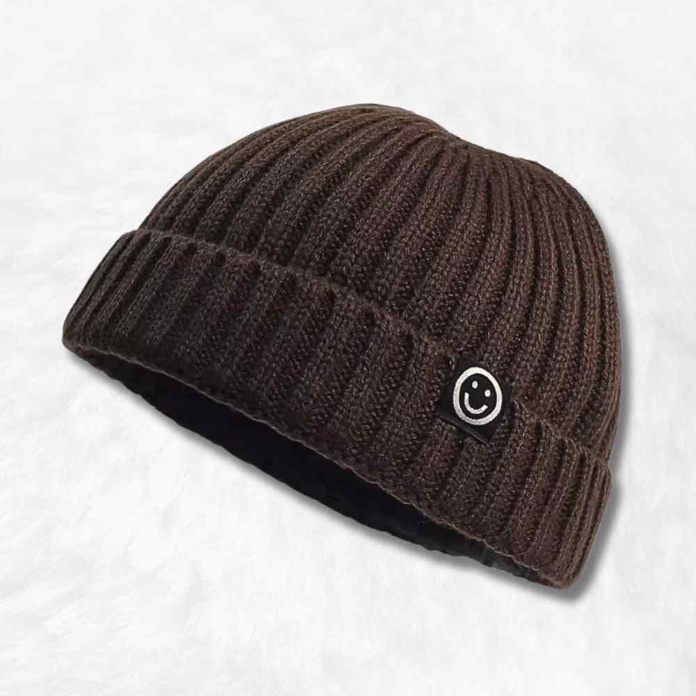 Bonnet Court Femme marron